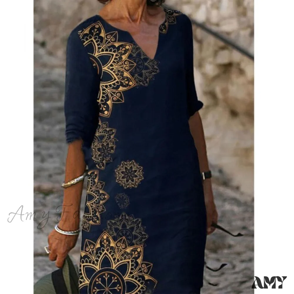 Amy Fashion - Casual Vintage All-match Plus Size Beach Dresses - Image 3