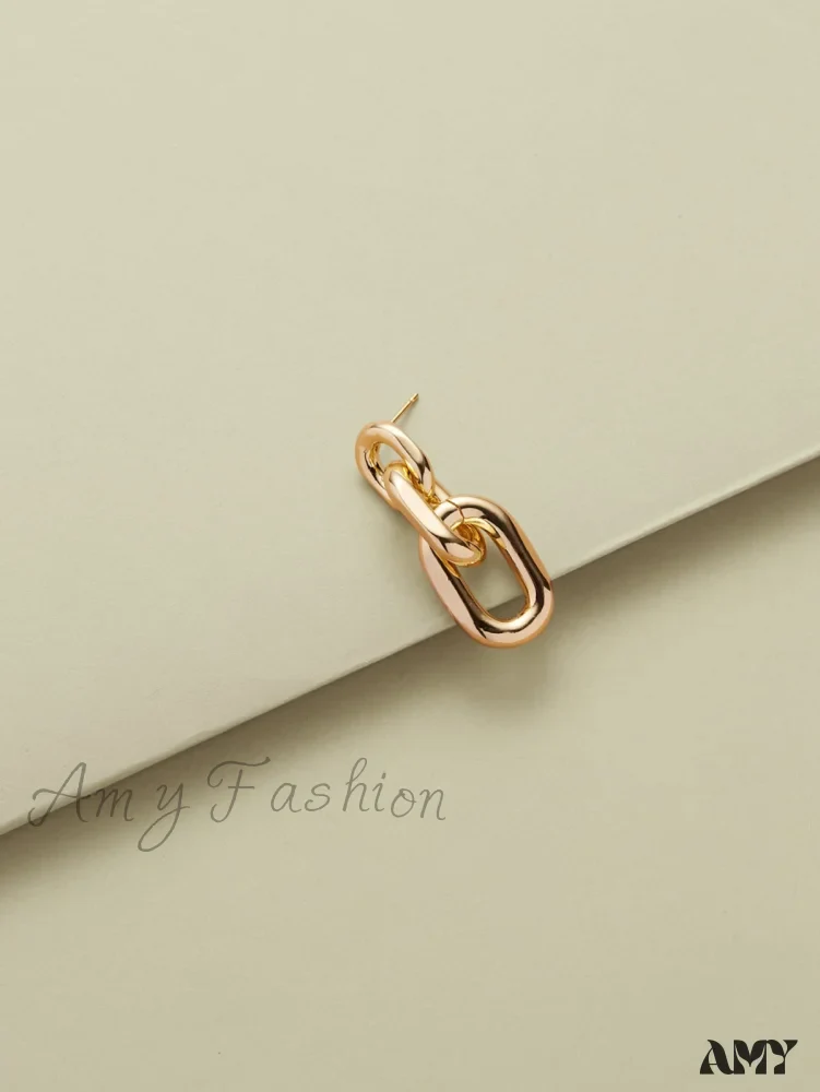 Amy Fashion - Chain Design Drop Earrings - Image 2