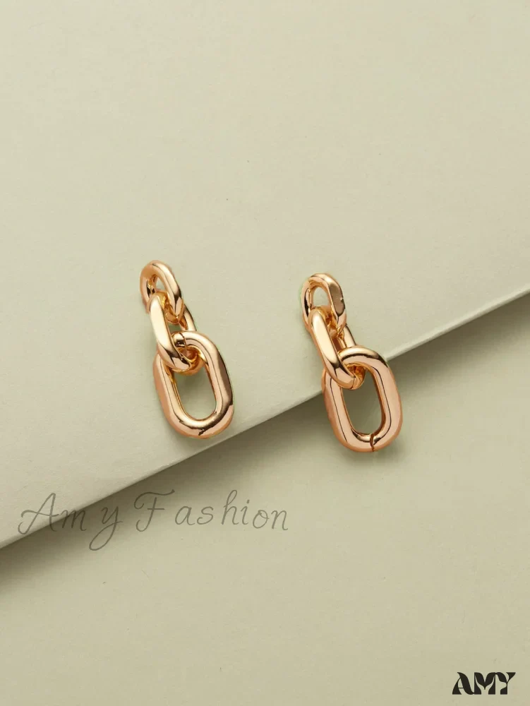 Amy Fashion - Chain Design Drop Earrings - Image 3