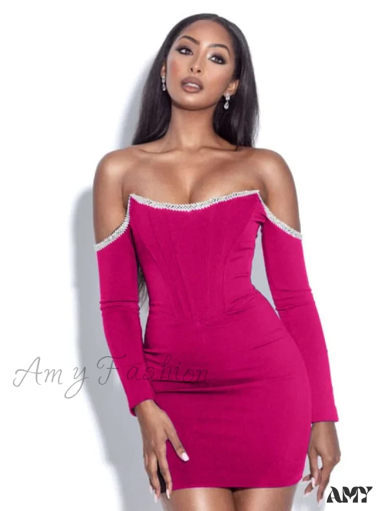 Amy Fashion - Chains Vestidos Party Black Bandage Dress - Image 3