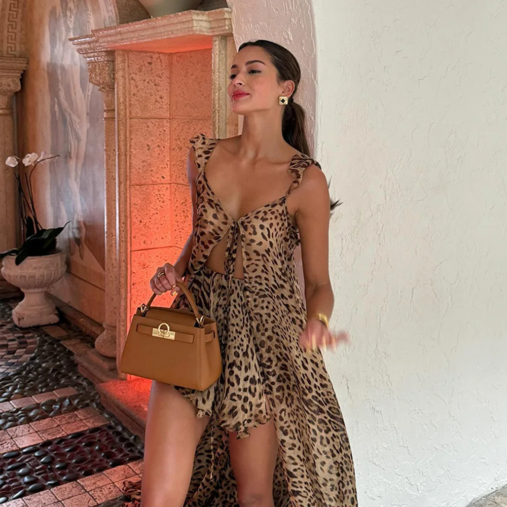 Chiffon Halter Dress Shorts Two Piece Set - Image 4
