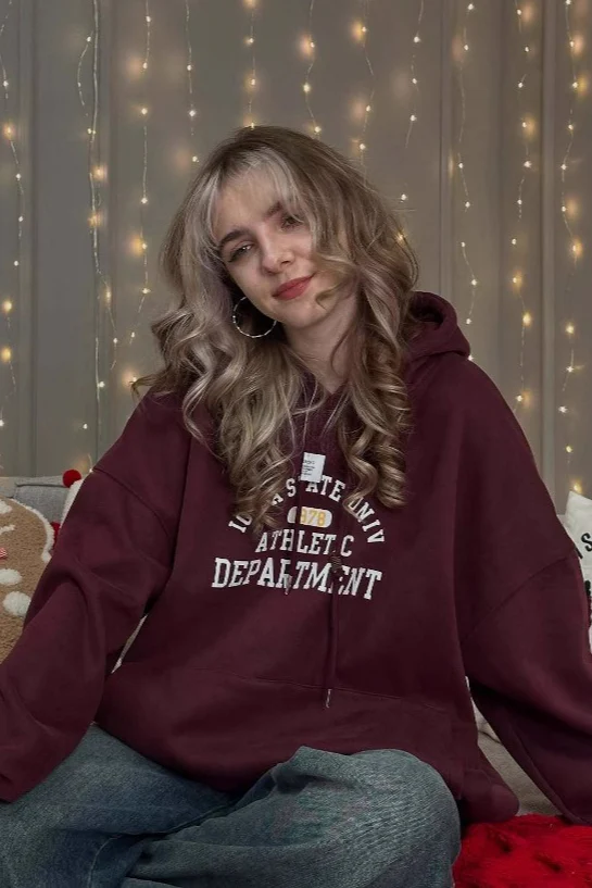 Christmas Vibe Maillard Tone Lazy Hoodie