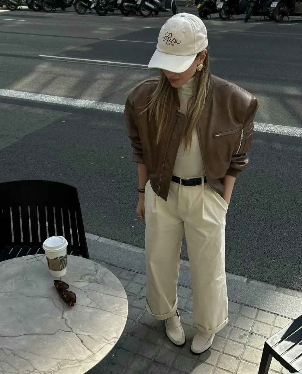 Chunky Spice Leather Short Coat - Image 6