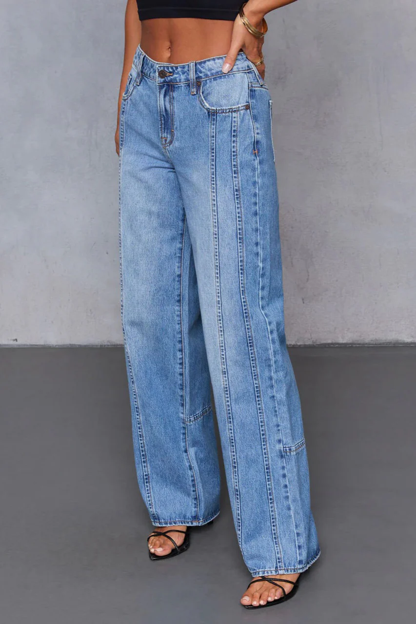 Classic Washed Mid-Rise Versatile Jeans - Image 3