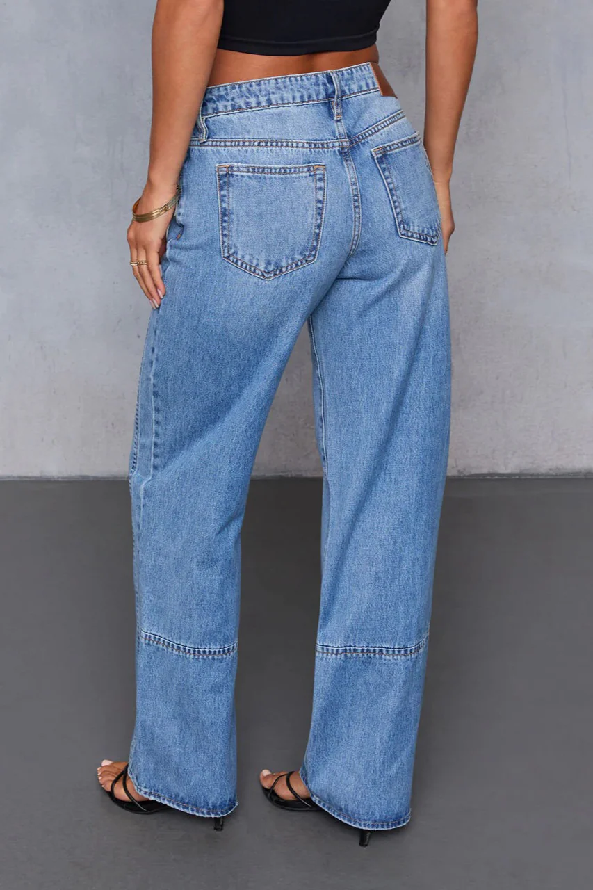 Classic Washed Mid-Rise Versatile Jeans - Image 4
