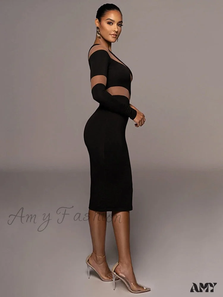 Amy Fashion - Party Club Elegant Streetwear Sexy Slim Dress - Image 2