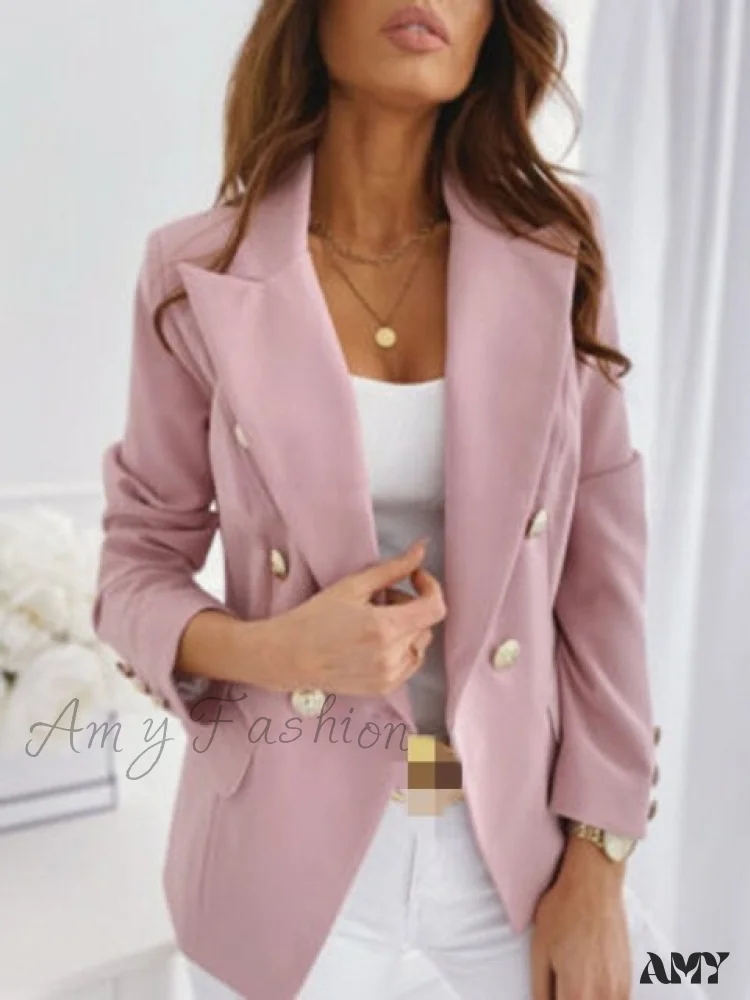 Amy Fashion - Office Black Ladies Blazer Long Sleeve Blazer - Image 2