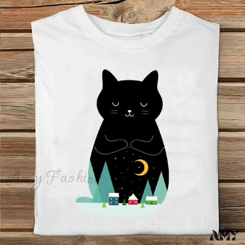 Amy Fashion - Coffee Love Cartoon Printing Clothes Tshirt - Image 10
