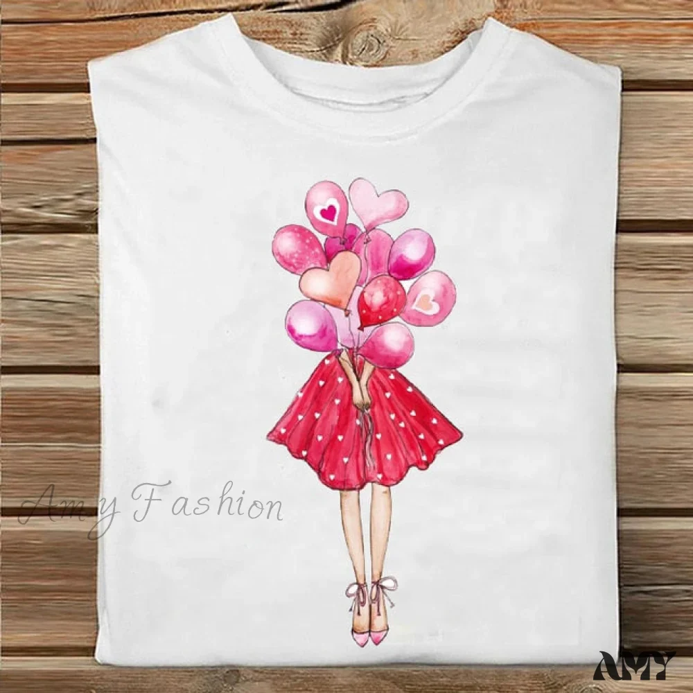 Amy Fashion - Coffee Love Cartoon Printing Clothes Tshirt - Image 12