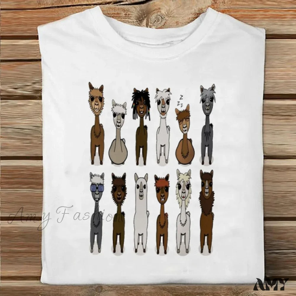 Amy Fashion - Coffee Love Cartoon Printing Clothes Tshirt - Image 25