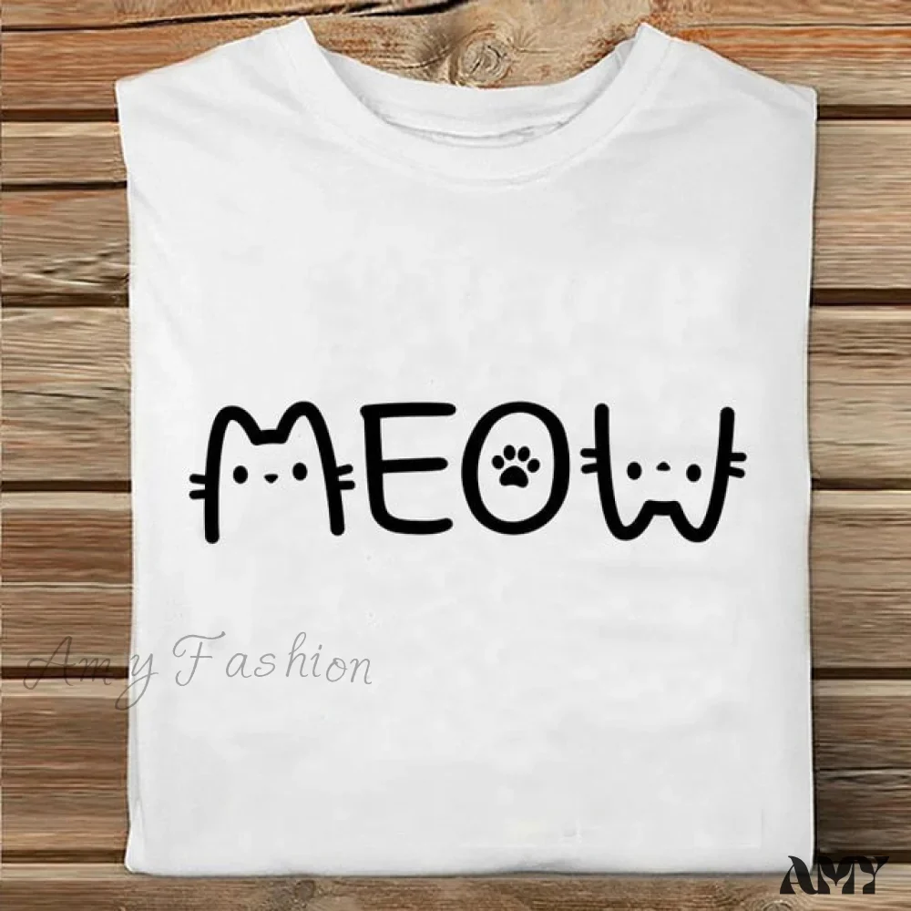 Amy Fashion - Coffee Love Cartoon Printing Clothes Tshirt - Image 3