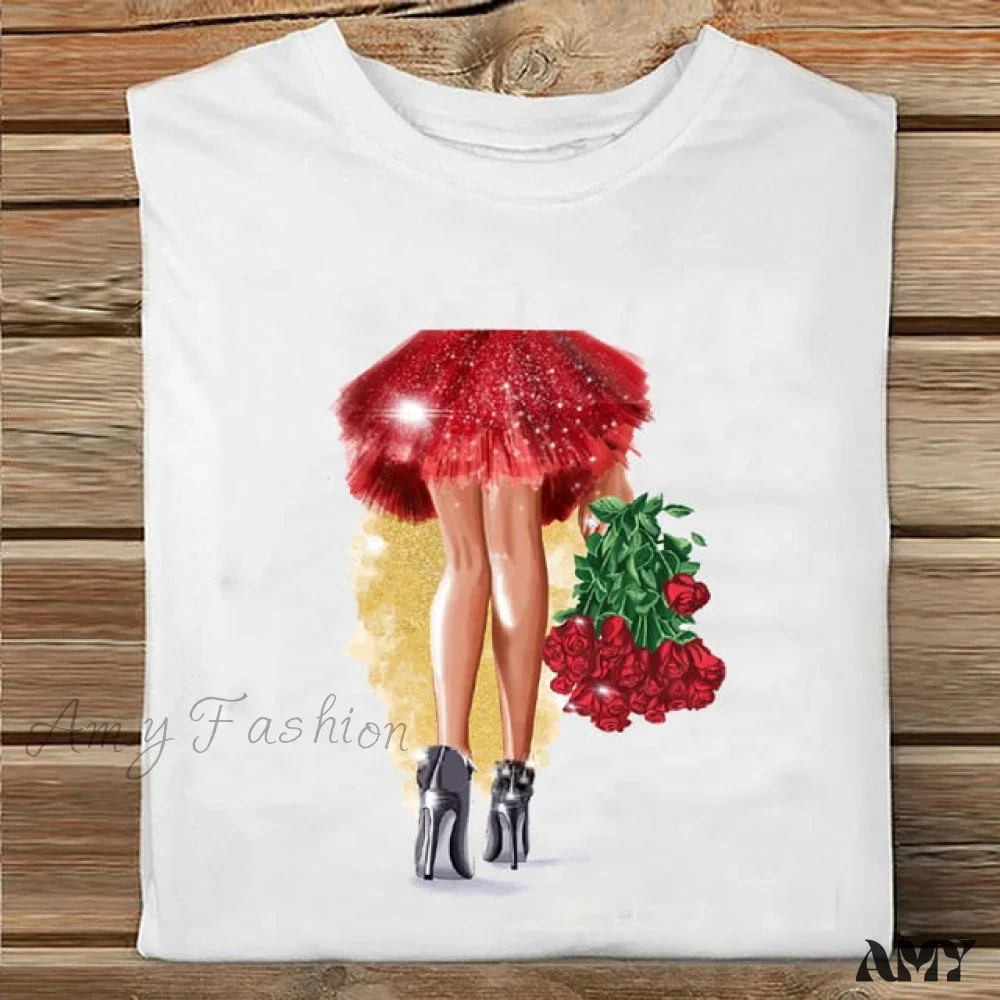 Amy Fashion - Coffee Love Cartoon Printing Clothes Tshirt - Image 4