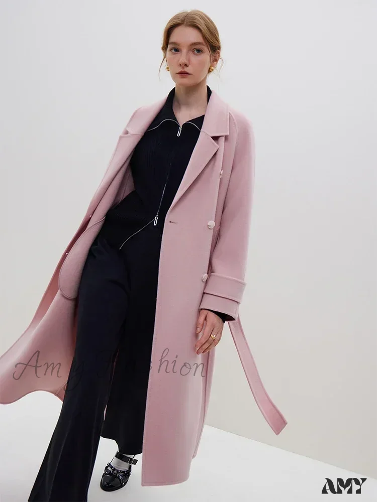 Commuter Suit Collar Pure Wool Long Korean Style Full Woolen Coat - Image 3