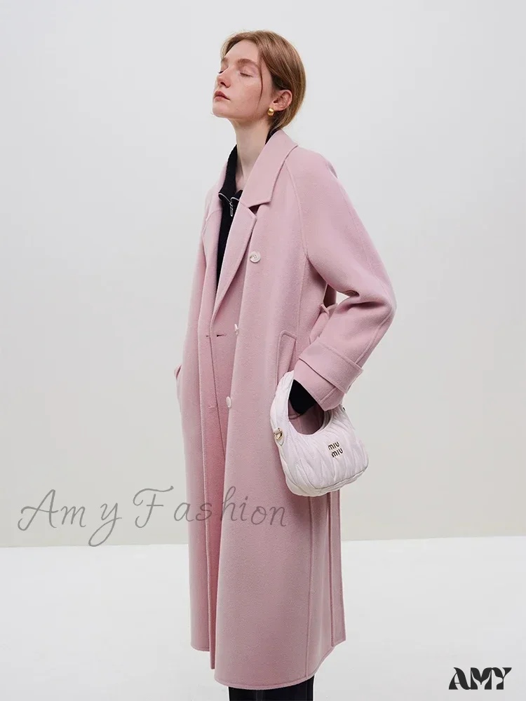 Commuter Suit Collar Pure Wool Long Korean Style Full Woolen Coat - Image 6