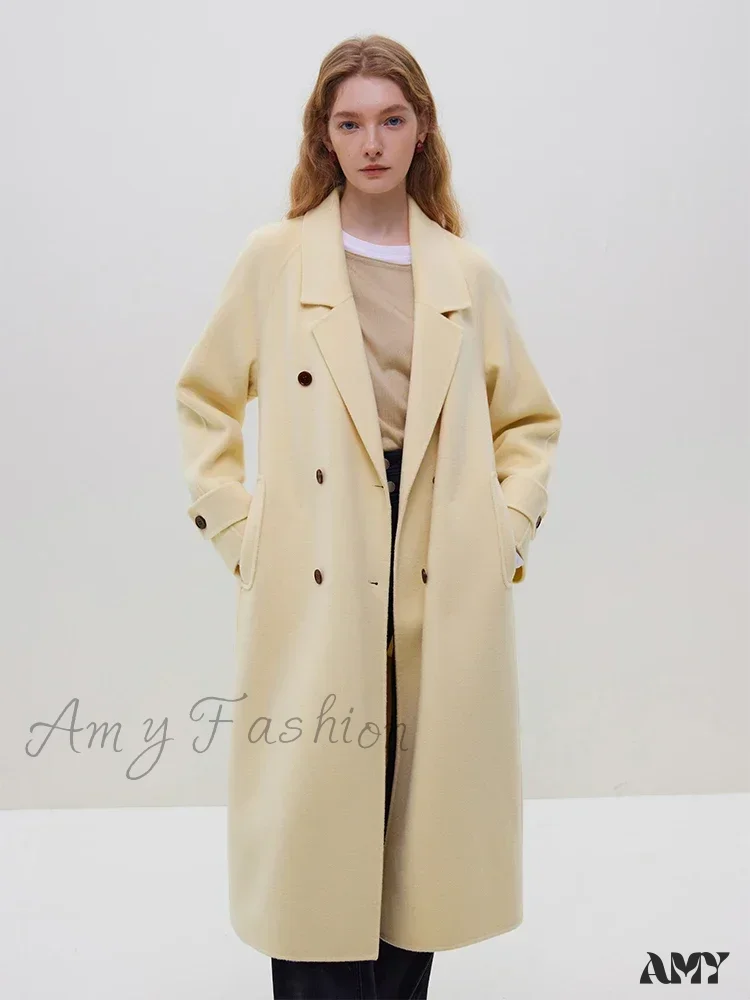 Commuter Suit Collar Pure Wool Long Korean Style Full Woolen Coat - Image 7