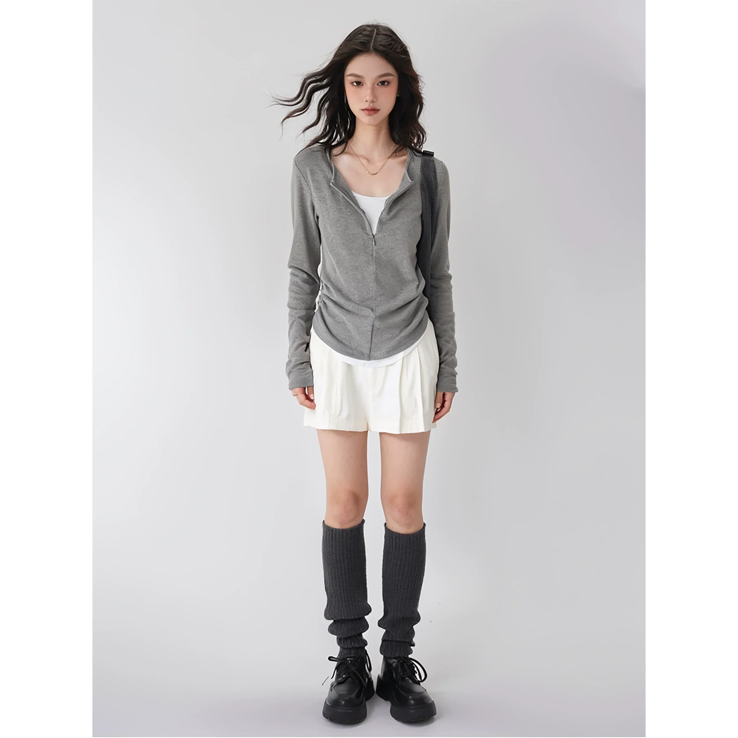 Color Block Mock Two-piece Knit Base Layer - Image 6