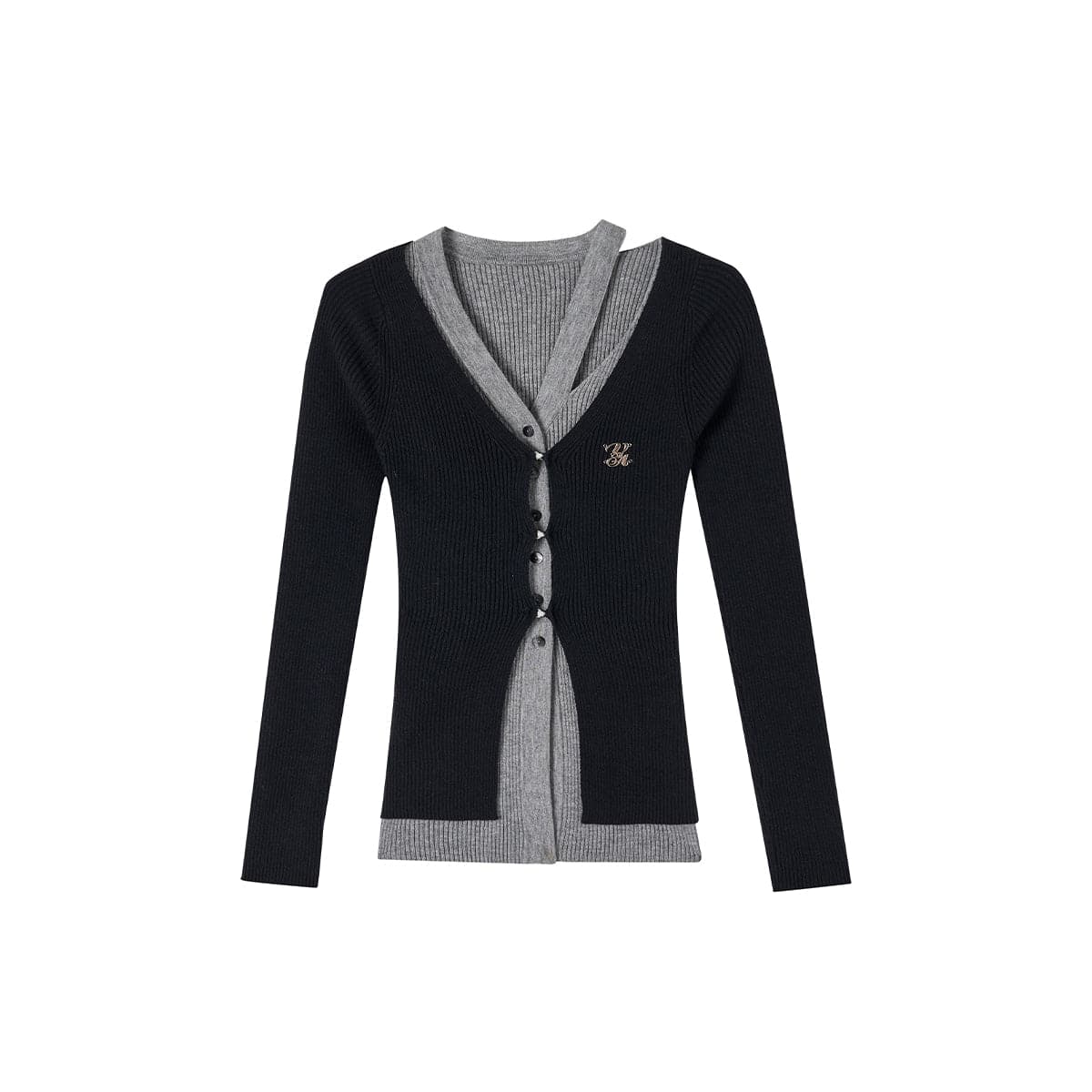Elegant Black Knit Long Cardigan With Hollow Out Design - Image 2