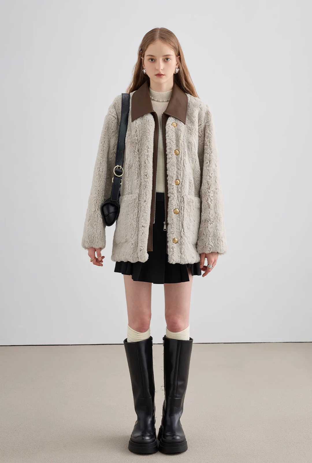 Bicolor Fur Coat - Image 2