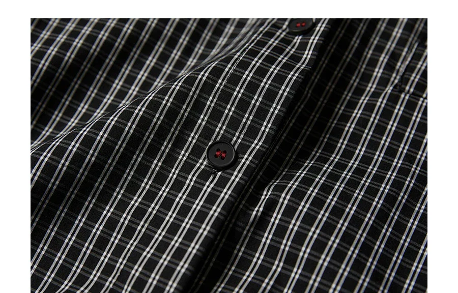 Black Oversized Cuff Color-Block Striped Shirt - Image 8