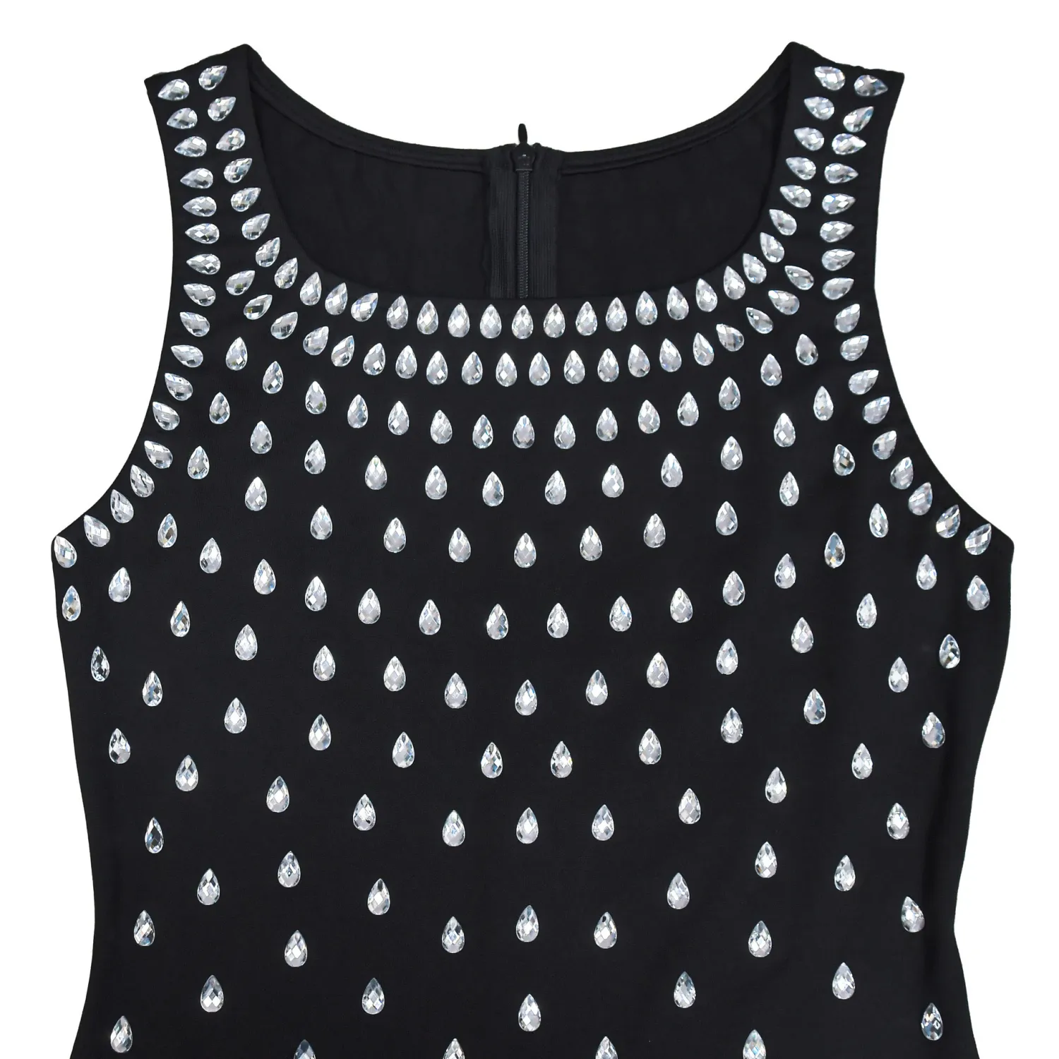 Rhinestone U-Neck Sleeveless Hip Dress - Image 7