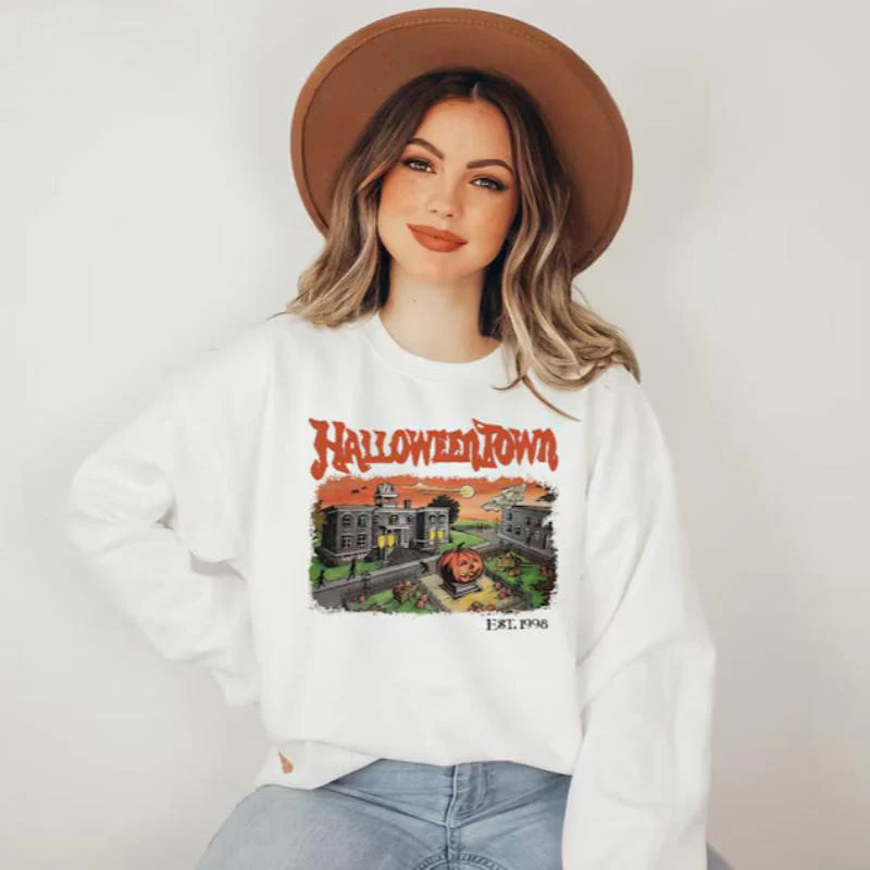 Est 1998 Printed Comfy Halloween Sweatshirts - Image 2