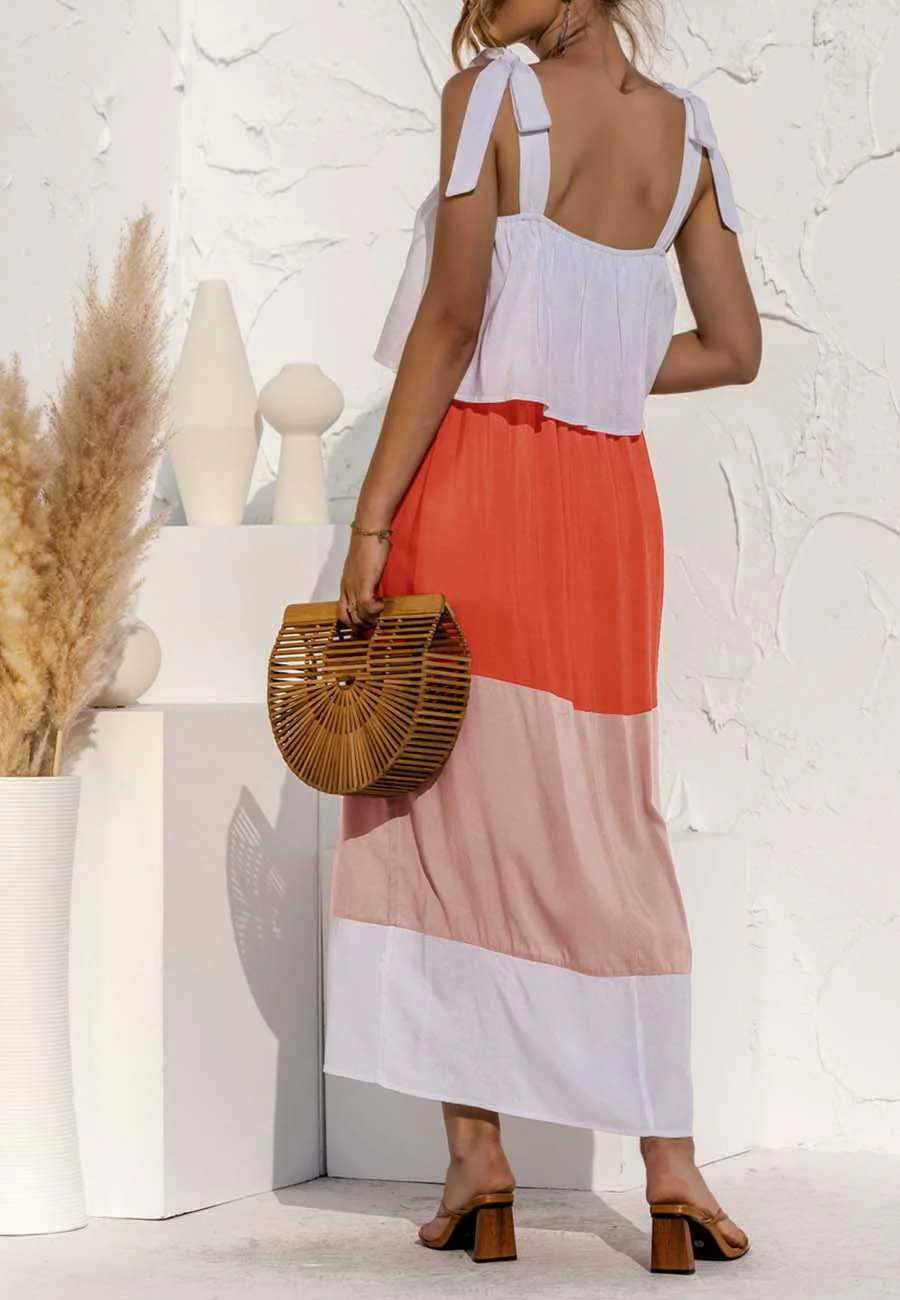 Tie Shoulder Color Block Dress - Image 11