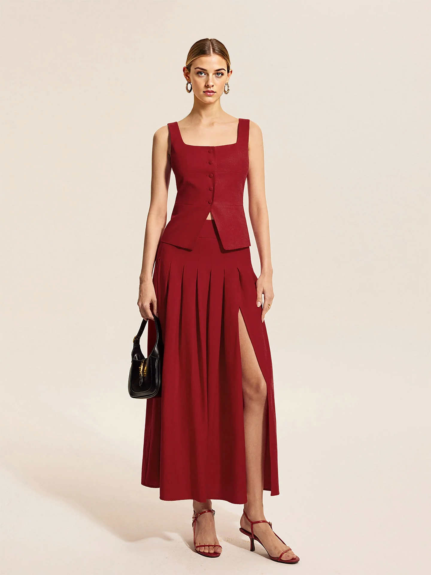 Suit Three-Dimensional Waist Sleeveless Vest Skirt