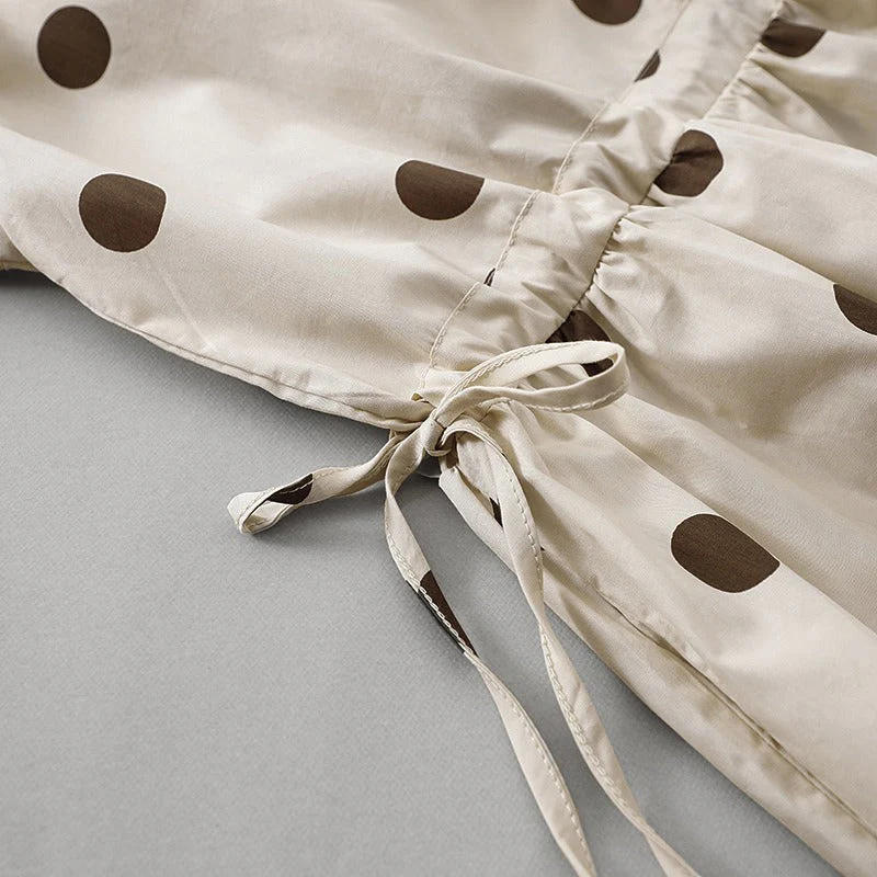 Slimming A-Line Simple Polka Dot Dress - Image 7