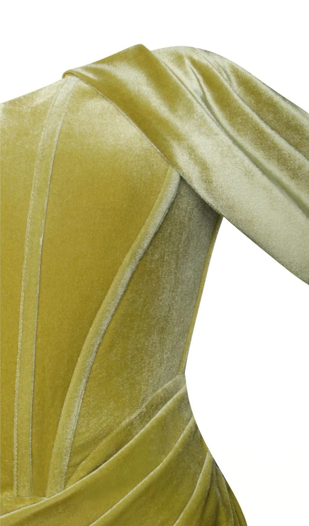Velvet Off Shoulder Corset Dress in Gold - Image 10