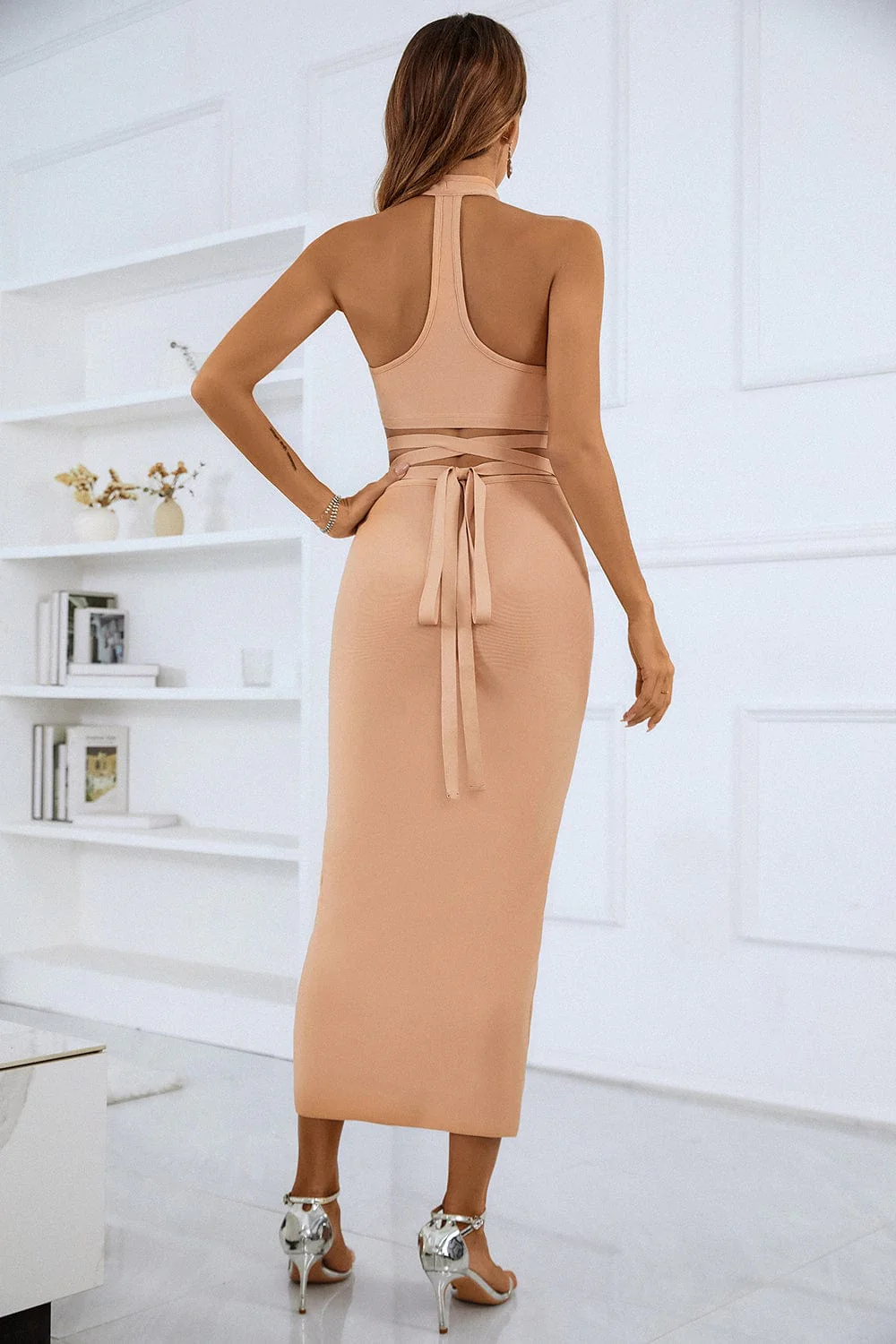 Ariela Halter Cut Out Maxi Bandage Dress - Image 4