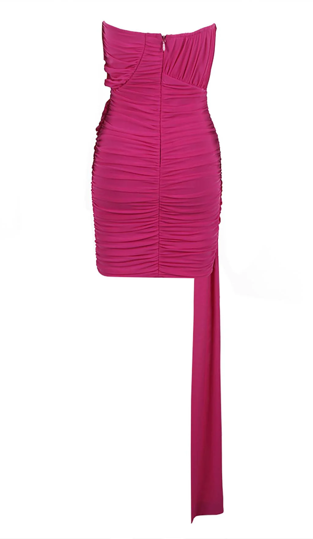 Strapless Ruched Mini Dress in Purple - Image 4