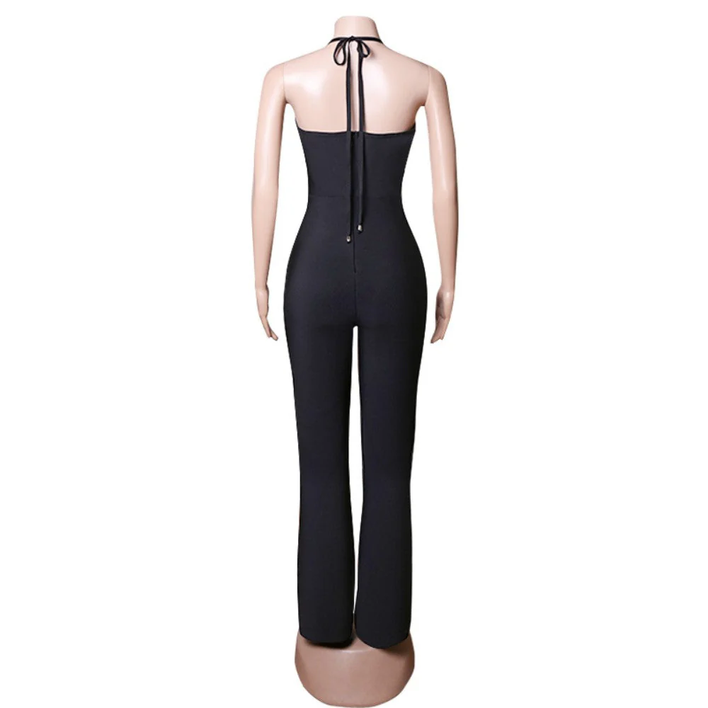Halter Sleeveless Backless Bandage Jumpsuit - Image 6