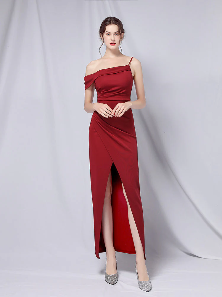 Line shoulder slim banquet evening dress - Image 5