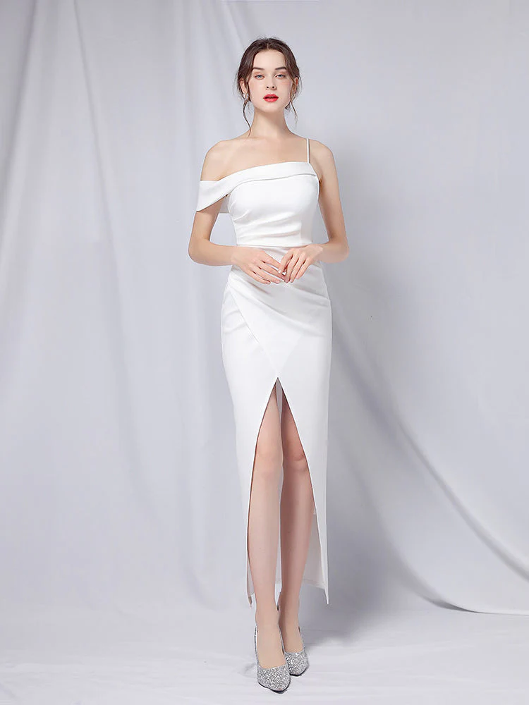 Line shoulder slim banquet evening dress - Image 8