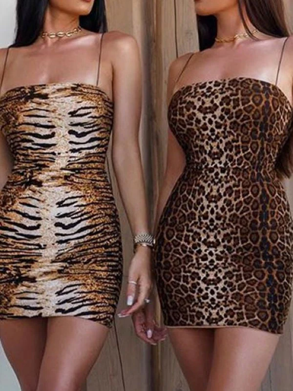 Leopard Suspender Short Dress - Image 2
