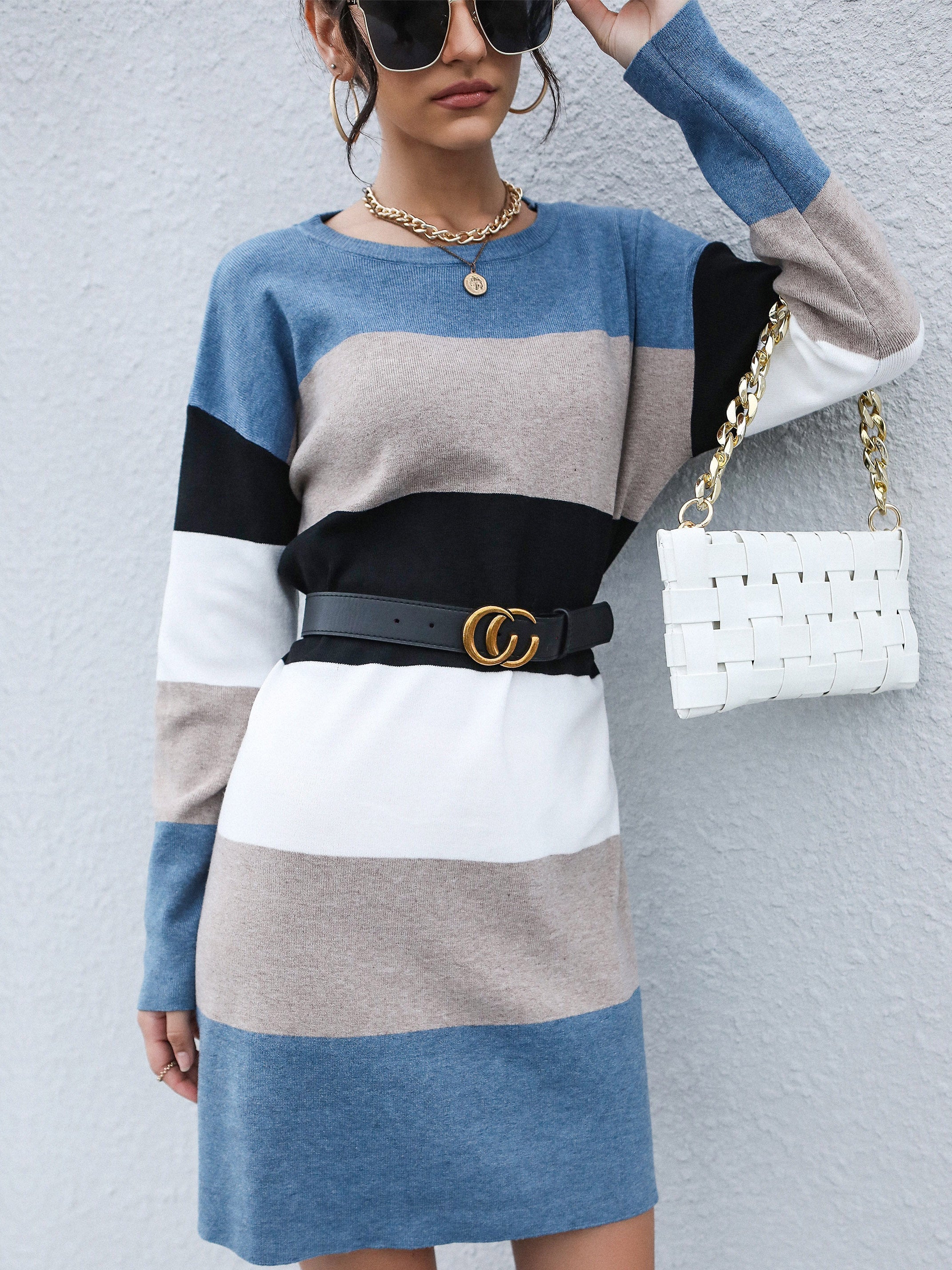 Blue Pullover wool dress - Image 3