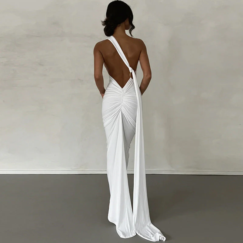 Halterneck Sleeveless Open Back Dress - Image 8