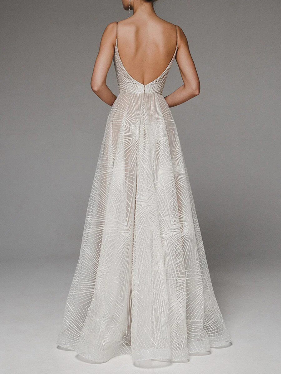 Elegant Sexy Sling Embroidered Evening Dress - Image 4