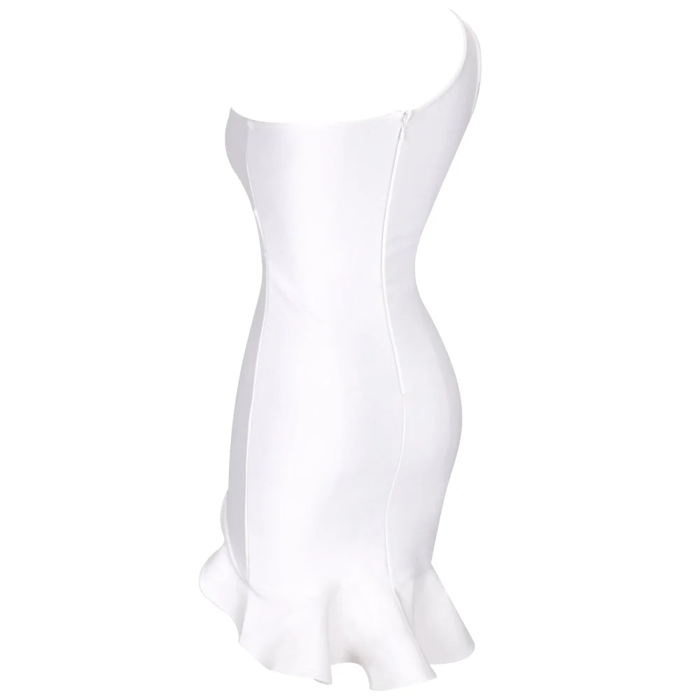 One Shoulder Sleeveless Asymmetrical Mini Bandage Dress PP091914 - Image 10