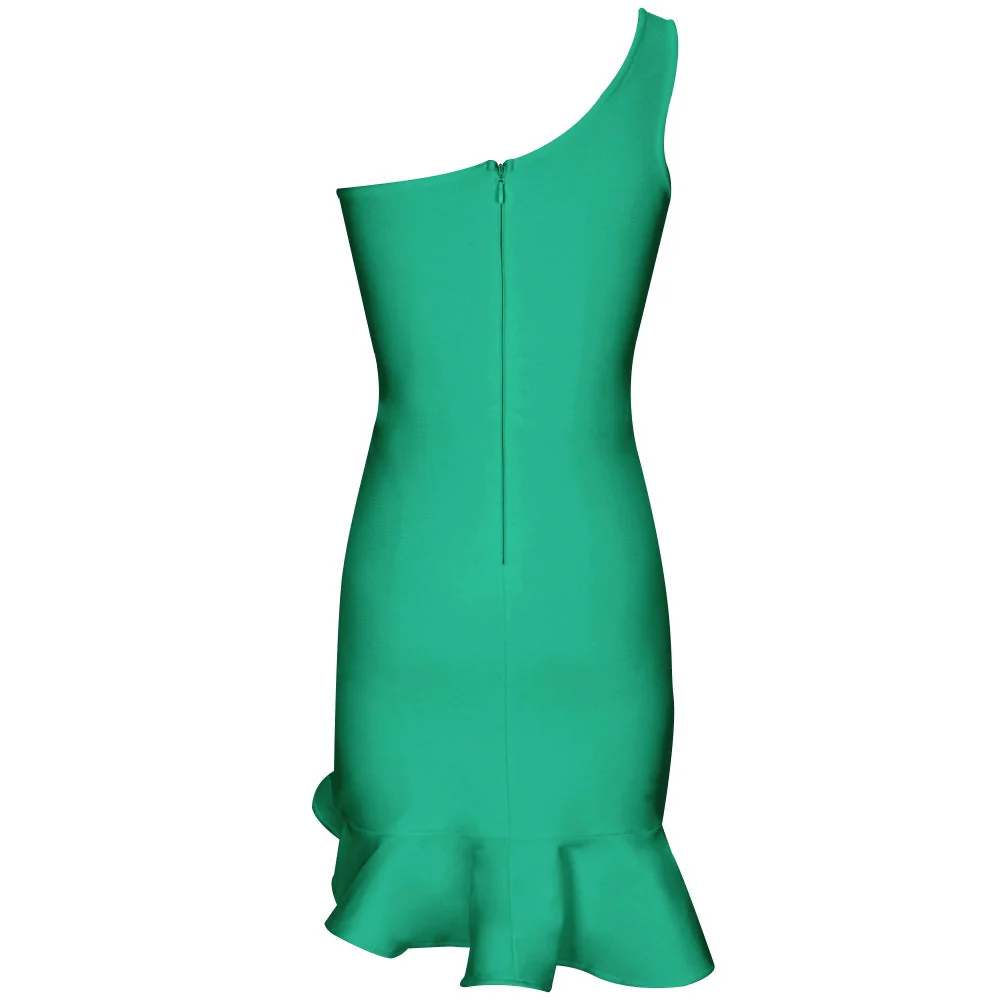 One Shoulder Sleeveless Asymmetrical Mini Bandage Dress PP091914 - Image 5