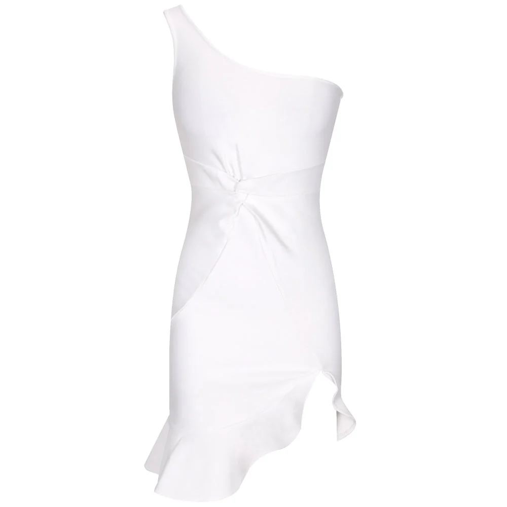 One Shoulder Sleeveless Asymmetrical Mini Bandage Dress PP091914 - Image 9
