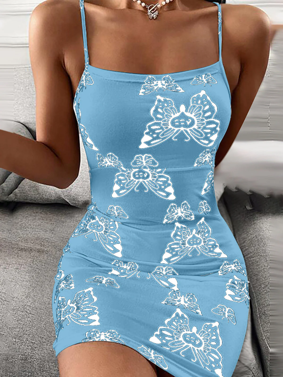 Sexy Slim Print Slip Dress - Image 3