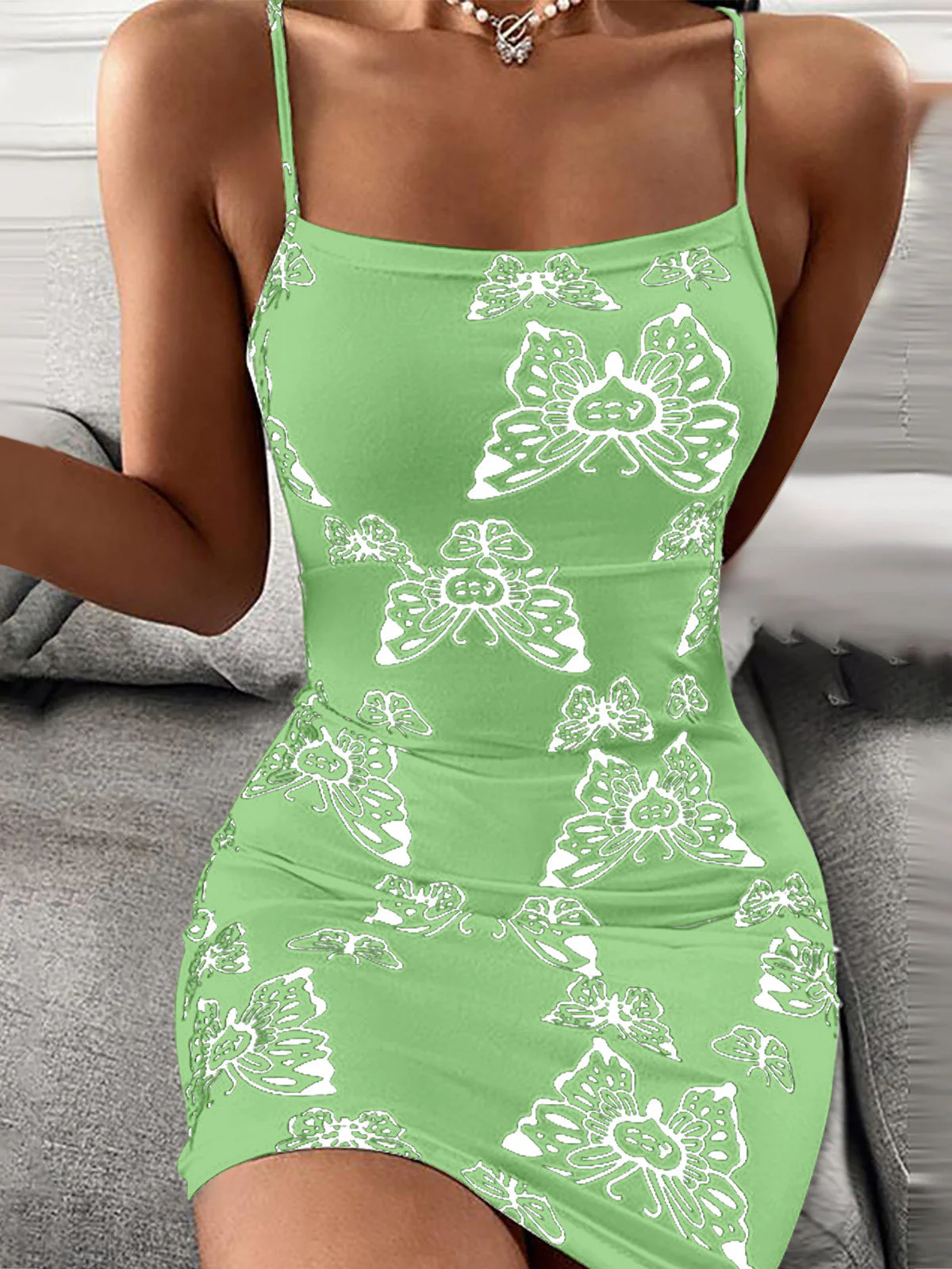 Sexy Slim Print Slip Dress - Image 4