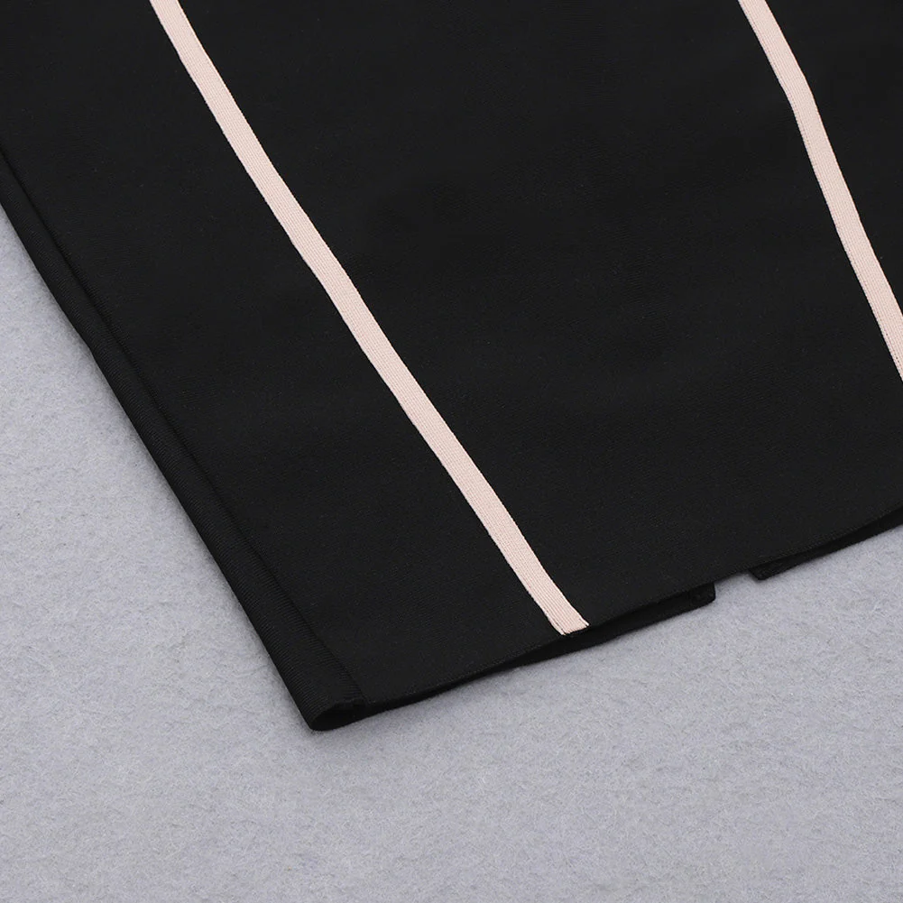 Strappy Sleeveless Striped Midi Bandage Dress HB7789 - Image 7