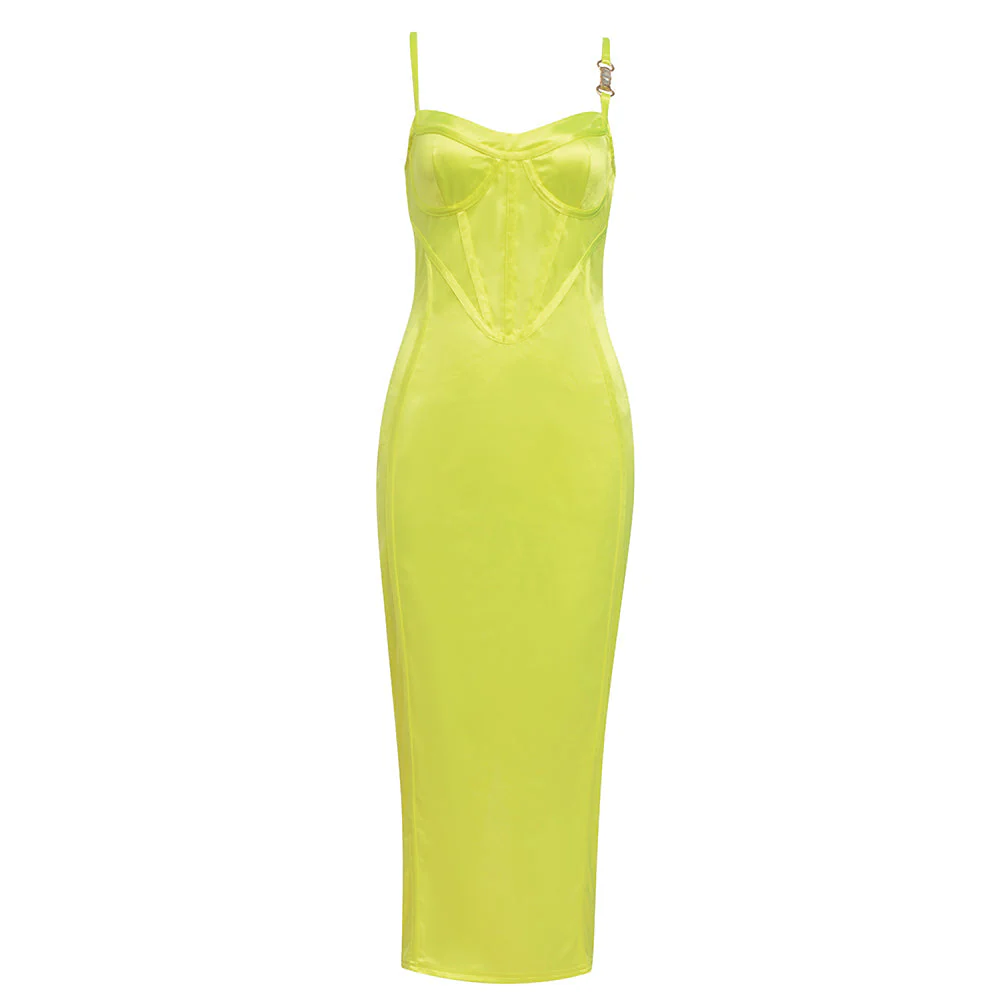 Strappy Sleeveless Midi Striped Bodycon Dress HB76590 - Image 4