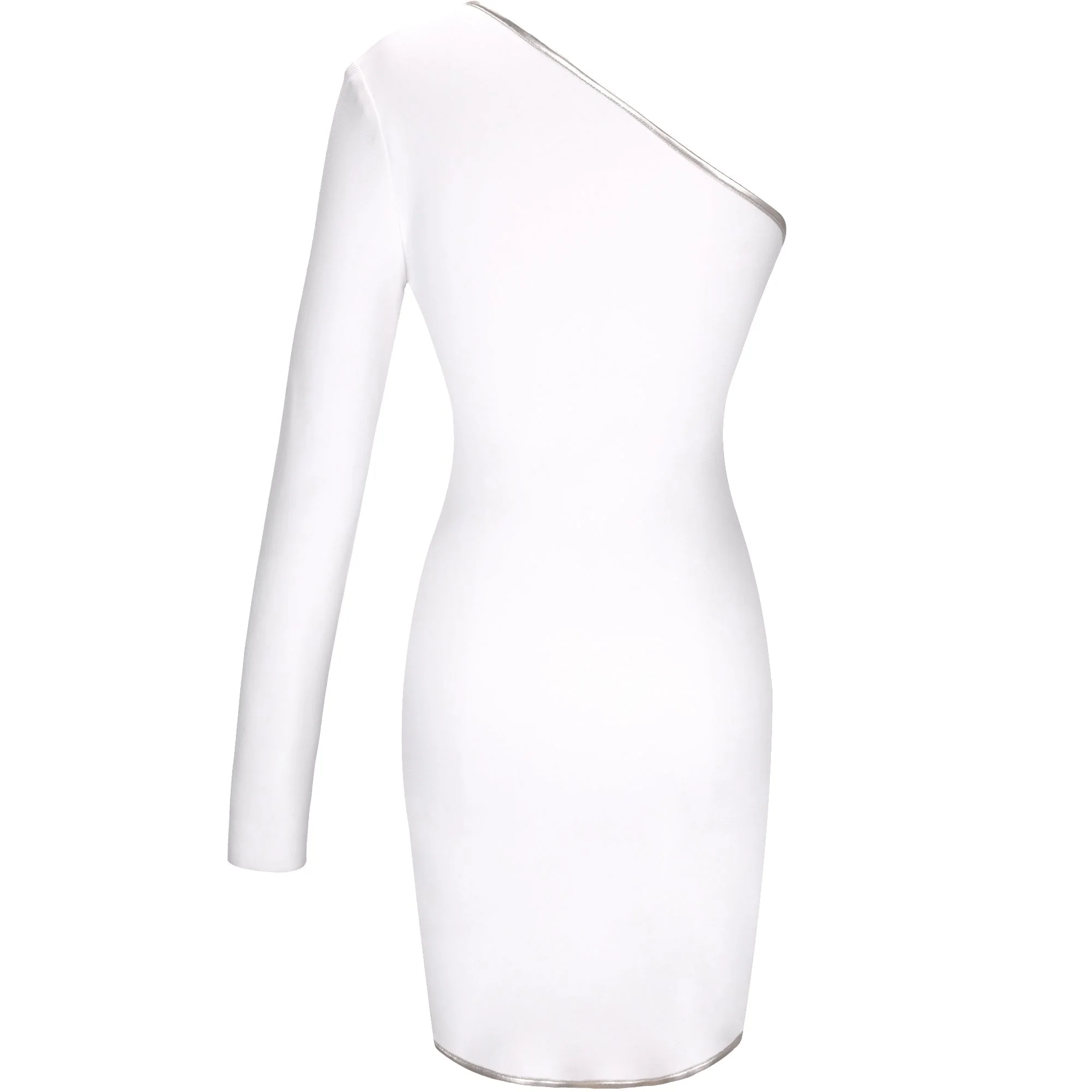 One Sleeve Asymmetrical Mini Bandage Dress PF091907 - Image 7