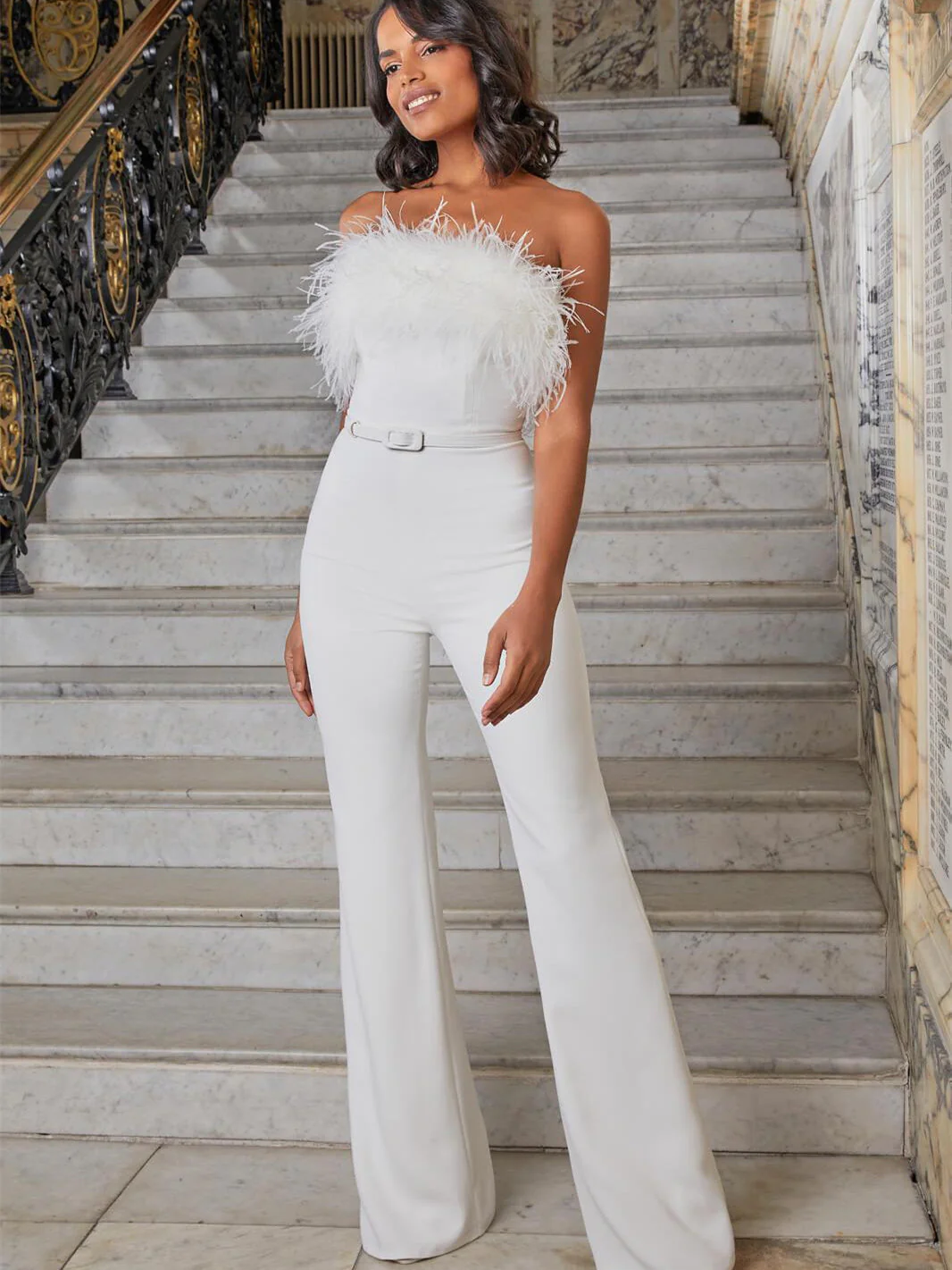 Feather Tube Top Jumpsuit - Image 2