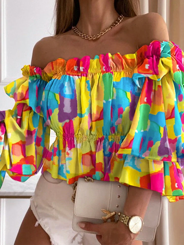 One Shoulder Pleated Shirt - Image 2