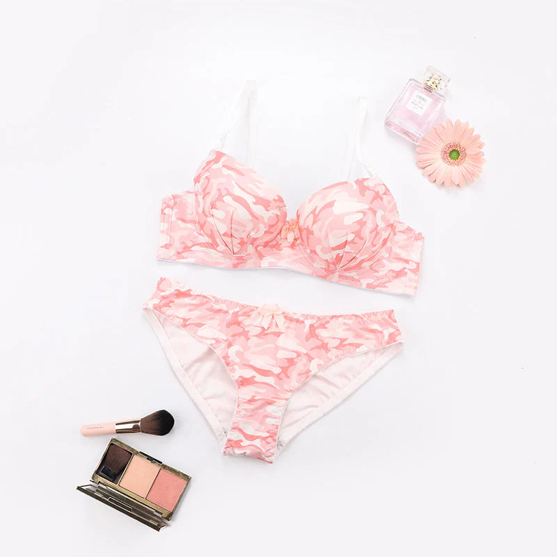 Ripple Print Underwire Lingerie Set - Image 4