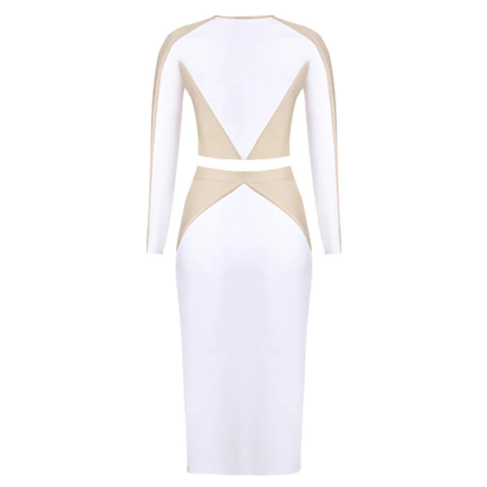 Round Neck Long Sleeve Splicing Bandage Set PZL3012 - Image 4